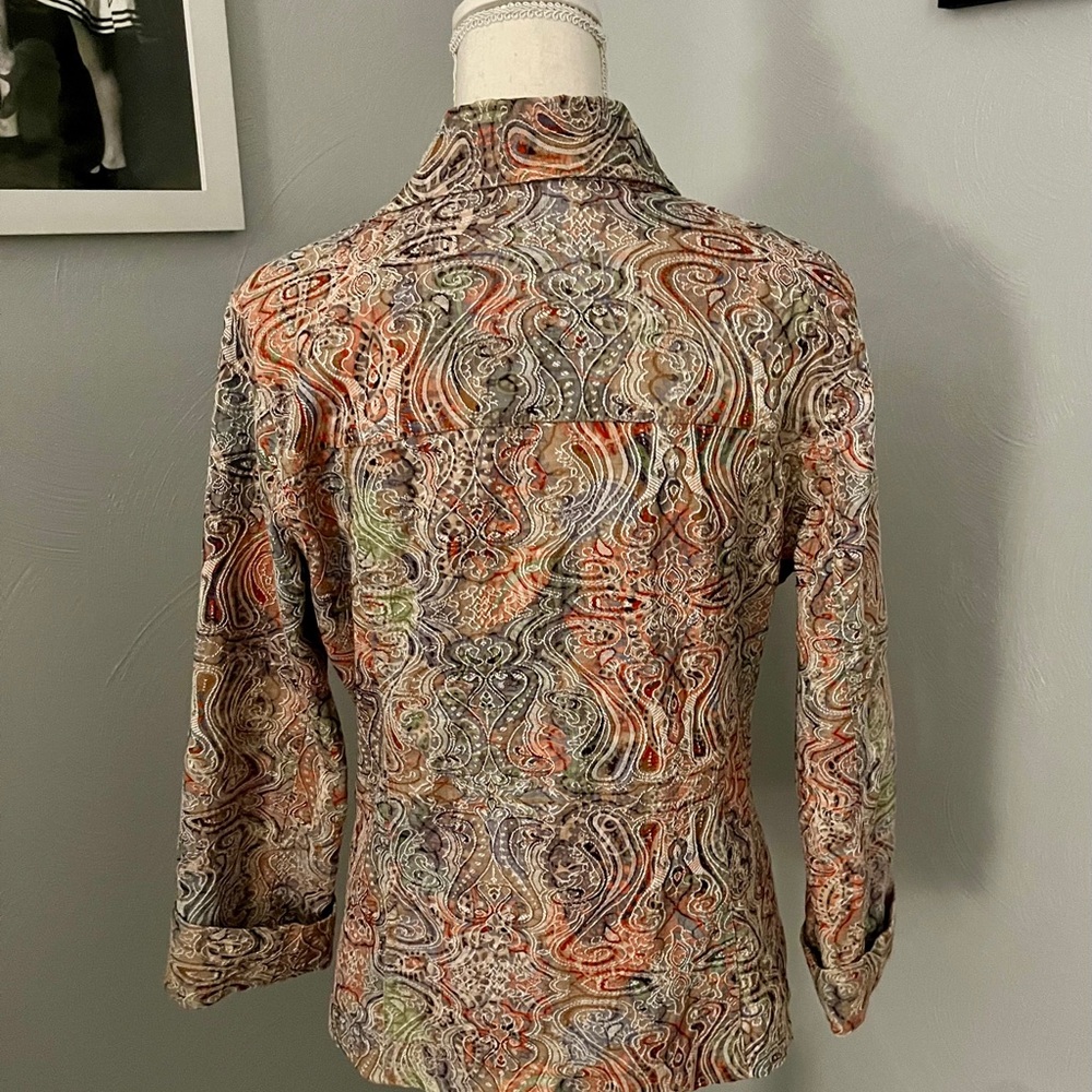 Colorful Paisley Button-Up Jacket - Picture 2 of 4